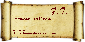 Frommer Tünde névjegykártya